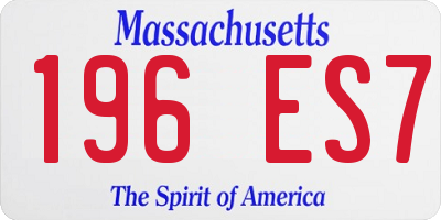 MA license plate 196ES7