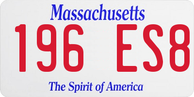 MA license plate 196ES8
