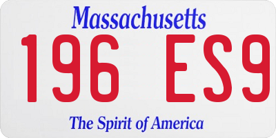 MA license plate 196ES9