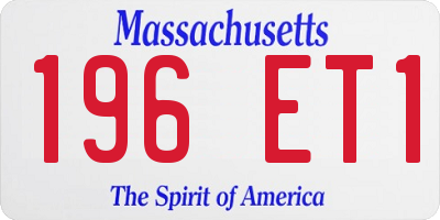 MA license plate 196ET1