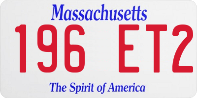 MA license plate 196ET2