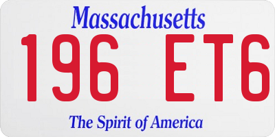 MA license plate 196ET6
