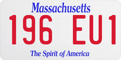 MA license plate 196EU1