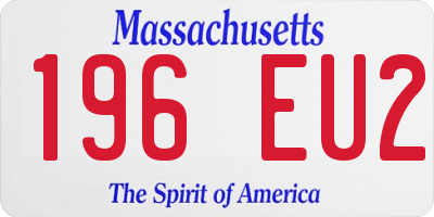 MA license plate 196EU2