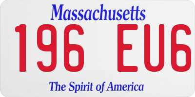 MA license plate 196EU6