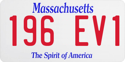 MA license plate 196EV1