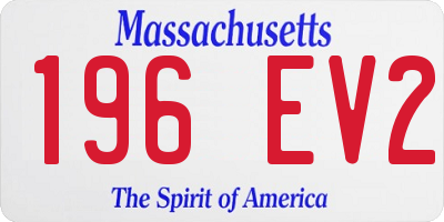 MA license plate 196EV2