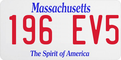 MA license plate 196EV5
