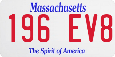 MA license plate 196EV8