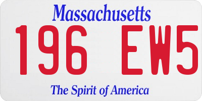 MA license plate 196EW5