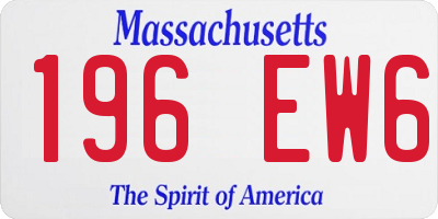 MA license plate 196EW6