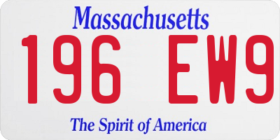 MA license plate 196EW9
