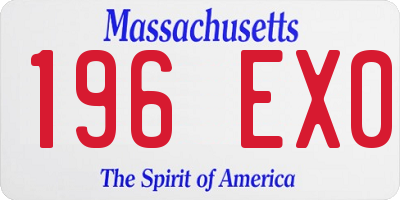 MA license plate 196EX0