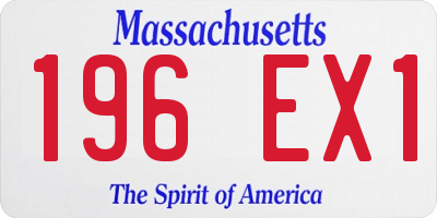 MA license plate 196EX1