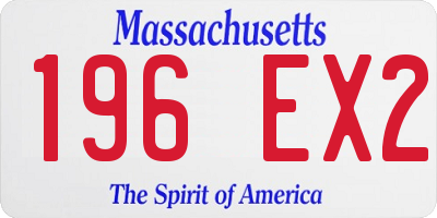 MA license plate 196EX2