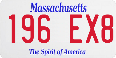 MA license plate 196EX8