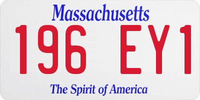 MA license plate 196EY1