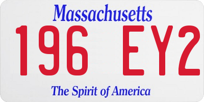 MA license plate 196EY2