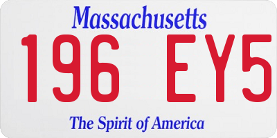 MA license plate 196EY5