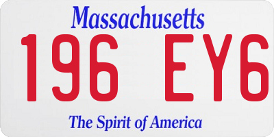MA license plate 196EY6