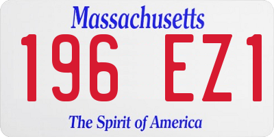 MA license plate 196EZ1