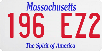 MA license plate 196EZ2