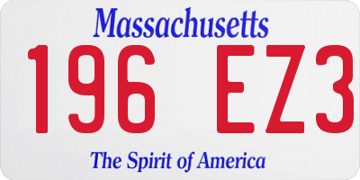 MA license plate 196EZ3