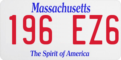 MA license plate 196EZ6