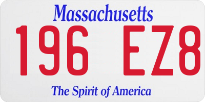 MA license plate 196EZ8