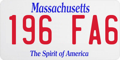 MA license plate 196FA6