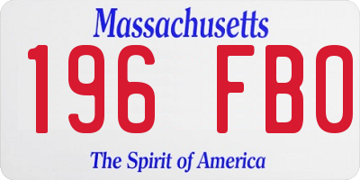 MA license plate 196FB0