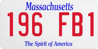 MA license plate 196FB1