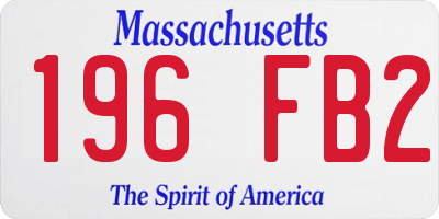 MA license plate 196FB2