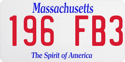 MA license plate 196FB3