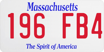 MA license plate 196FB4