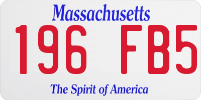 MA license plate 196FB5