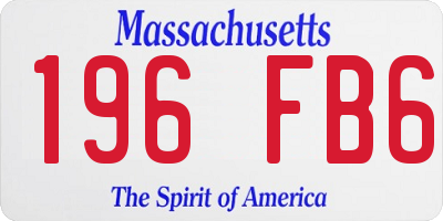 MA license plate 196FB6