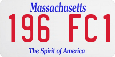 MA license plate 196FC1