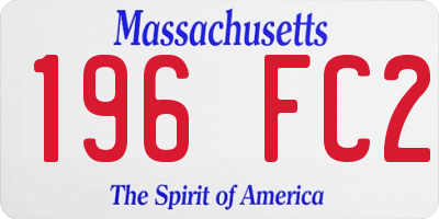 MA license plate 196FC2