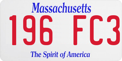 MA license plate 196FC3