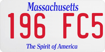 MA license plate 196FC5