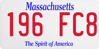 MA license plate 196FC8