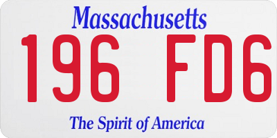 MA license plate 196FD6