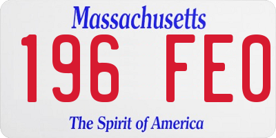 MA license plate 196FE0