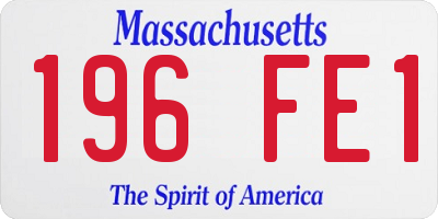 MA license plate 196FE1