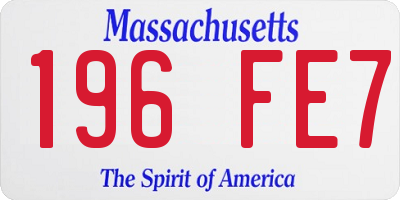 MA license plate 196FE7