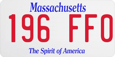 MA license plate 196FF0