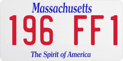MA license plate 196FF1