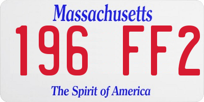 MA license plate 196FF2