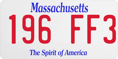 MA license plate 196FF3